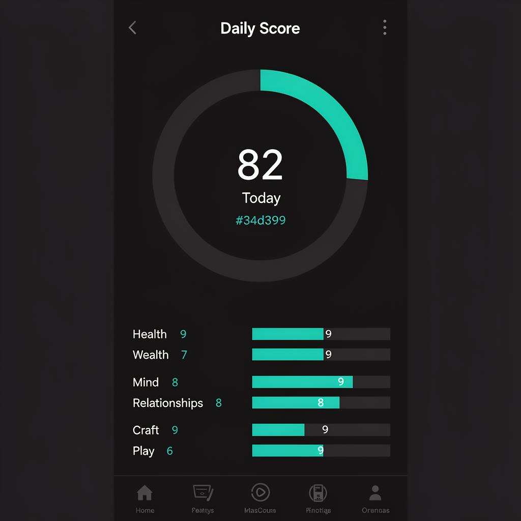 Your weighted life score — mobile